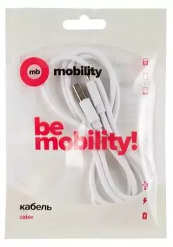 Кабель USB 2.0(Am)-Micro USB 2.0(Bm), 3A 1 м, белый MB mobility (УТ000025663)