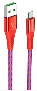 Кабель USB 2.0(Am)-Micro USB 2.0(Bm), 4A, 1.2м, красный Borofone Craft BU13 (00000027031)