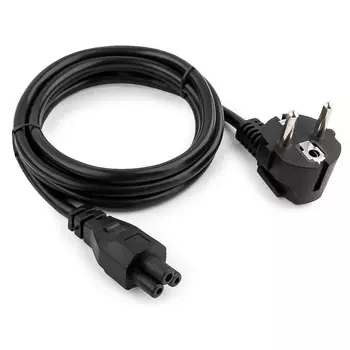 Кабель питания Schuko (Euro)(M)-IEC-320-C5 угловая вилка/прямой штекер, 10A, 1м, черный Cablexpert PC-186-ML12 (PC-186-ML12-1M)