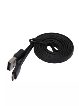 Кабель USB 2.0(Am)-Micro USB 2.0(Bm), плоский, быстрая зарядка, 2.4A 1 м, черный Continent (QCU-5102BK)