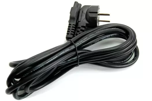 Кабель питания Schuko (Euro)(M)-IEC-320-C5 угловая вилка/прямой штекер, 3м, черный VCOM (EVRO-LAP-3,0м)