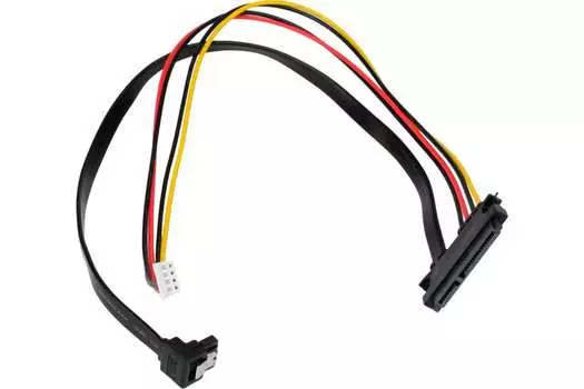Кабель питания XH2.54 4pin+ Sata 7pin-Sata 7+15pin Cablexpert, 40 см, угловой/прямой (CC-XH2.54-SATAL-40CM)