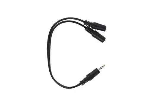 Кабель-разветвитель 2xJack 3.5mm(F)-Jack 3.5mm(M), экранированный, 20см, черный VCOM (CV203-0.2M )
