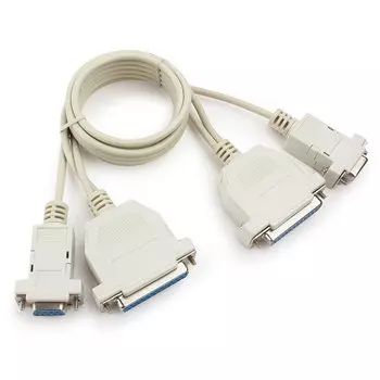 Кабель RS-232(25F+9F)-RS-232(25F+9F), 1.8 м, белый Cablexpert (CC-140-6-N)