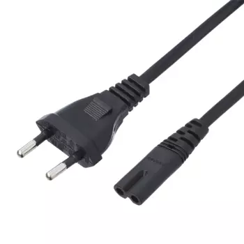 Кабель с вилкой IEC-320-C7-Schuko (Euro)(M), 1.8 м, черный GoPower (00-00025227)