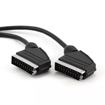 Кабель SCART(M)-SCART(M) угловой, 3 м, черный Gembird/Cablexpert (CCV-518-3M)
