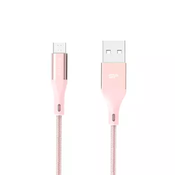 Кабель USB 2.0(Am)-Micro USB 2.0(Bm) быстрая зарядка, 1м, розовый Silicon Power (SP1M0ASYLK30AB1P)
