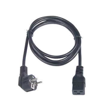 Кабель питания IEC-320-C19-Schuko (Euro)(M) угловая вилка/прямой штекер, 16A, 220В, 1.8м, черный TLK (TLK-PCC16-018)