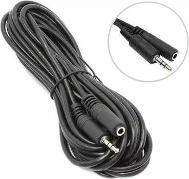 Кабель соединительный 5bites 2xJack 3.5(f)-Jack 3.5(m), 5м, черный (AC35J-050F)