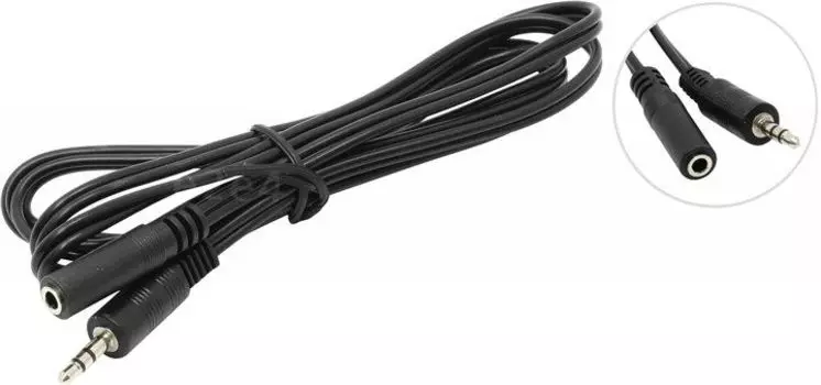 Кабель соединительный 5bites Jack 3.5-Jack 3.5(f), 1.5м, черный (AC35J-015F)