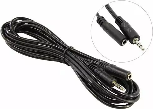 Кабель соединительный 5bites Jack 3.5-Jack 3.5(f), 3м, черный (AC35J-030F)