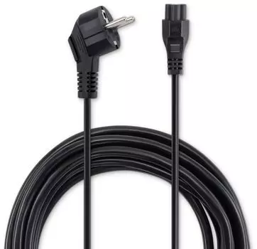 Кабель питания IEC-320-C5-Europlug(M) угловая вилка/прямой штекер, 8А, 3 м, черный Buro BU-PCAB-3-3PIN (BU-PCAB-3-3PIN)
