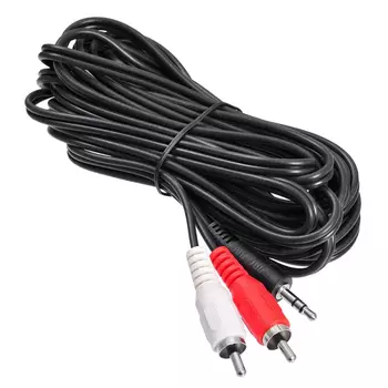 Кабель соединительный Buro Jack 3.5-2xRCA(M), 5м, черный (BAAC010-5)