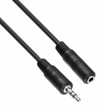 Кабель соединительный Buro Jack 3.5-Jack 3.5(f), 2м, черный (BAAC003-2)