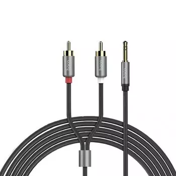 Кабель соединительный HOCO Jack 3.5-2xRCA(M), 1.5м, темно-серый металлик (UPA10)