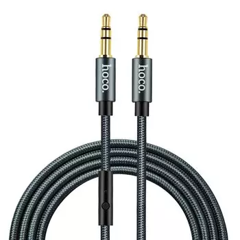 Кабель соединительный HOCO Jack 3.5-Jack 3.5, 1м, графит (UPA04 Noble sound)
