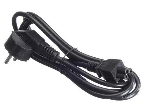 Кабель питания IEC-320-C5-Schuko (Euro)(M) угловая вилка/прямой штекер, 16A, 220В, 1.8м, черный Netko (52422)