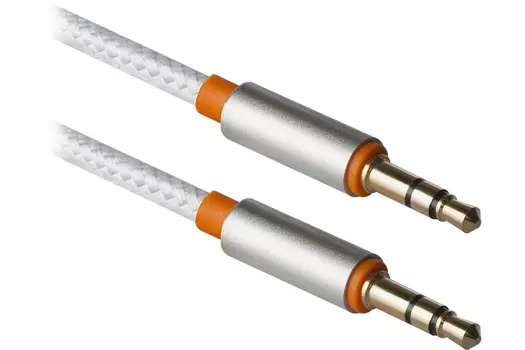 Кабель соединительный Jack 3.5mm(M)-Jack 3.5mm(M), 1.2 м, белый Defender (87513)