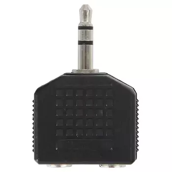 Кабель соединительный Ningbo 2xJack 3.5(f)-Jack 3.5, прямой, черный (JAAA095-B)