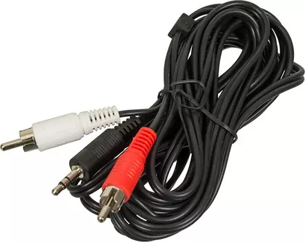 Кабель соединительный Ningbo 2xRCA-Jack 3.5, 3м, черный (JAAC010-3)