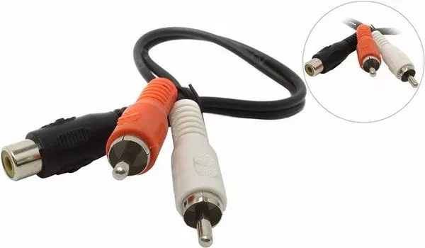 Кабель соединительный Telecom RCA(F)-2xRCA(M), 20см (TAV4355-0.2M)