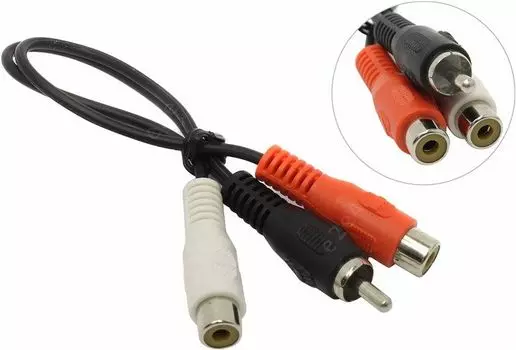 Кабель соединительный Telecom RCA(M)-2xRCA(F), 20см (TAV4954-0.2M)