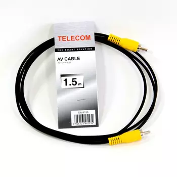 Кабель соединительный Telecom RCA(M)-RCA(M), 1.5м, черный (TAV4158-1.5M)