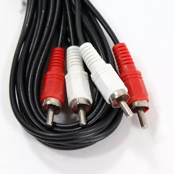 Кабель соединительный VCOM 2xRCA-2xRCA(M), 5м, черный (VAV7158-5M)