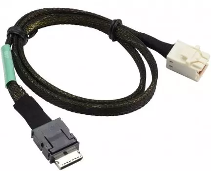 Кабель SuperMicro, SFF-8611 (OCuLink) - SFF-8643 (mini SAS HD), для NVMe SSD, 57 см, черный (CBL-SAST-0929)