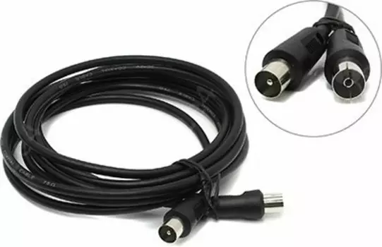Кабель-удлинитель TV(M)-TV(F), 3 м, черный Telecom TTV9501 (TTV9501-3M)