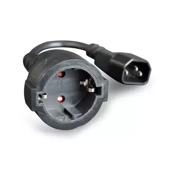 Кабель-переходник питания (адаптер) IEC-320-C14-Schuko (Euro)(F), 15 см, черный Cablexpert (PC-SFC14M-0)