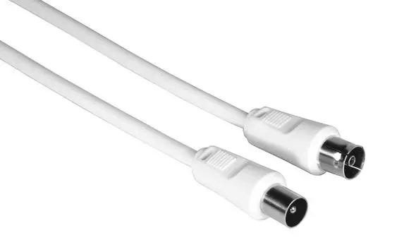 Кабель TV(M)-TV(F), экранированный, 1.5м, белый Hama (00205028)