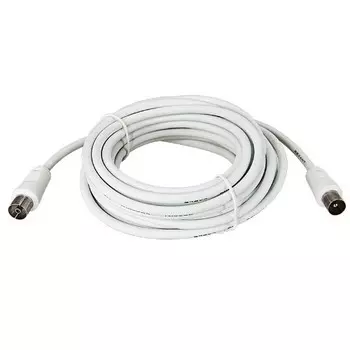 Кабель TV(M)-TV(F), экранированный, 1.5 м, белый REXANT (18-0002)