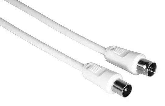 Кабель TV(M)-TV(F), экранированный, 3м, белый Hama H-205029 (00205029)