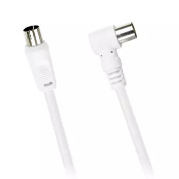 Кабель TV(M)-TV(F) угловой, 3м, серый Smartbuy (K-TV123)