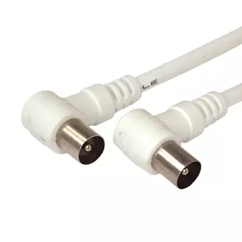 Кабель TV(M)-TV(M) угловой, экранированный, 1.5 м, белый REXANT (18-0112)