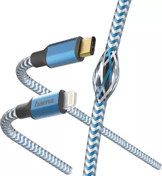 Кабель Type-c-Lightning 8-pin(m), 3A, 1.5м, синий Hama (00183311)