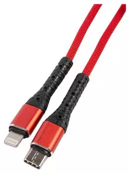 Кабель Type-c-Lightning 8-pin(m), 3A, 1м, красный mObility (УТ000024530)