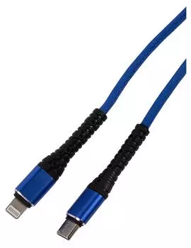 Кабель Type-c-Lightning 8-pin(m), 3A, 1м, синий mObility (УТ000024528)