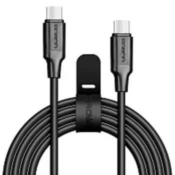 Кабель USB Type-C-Type-C, 2A быстрая зарядка, 1м, черный Crown CMCU-3070CC (CM000003359)