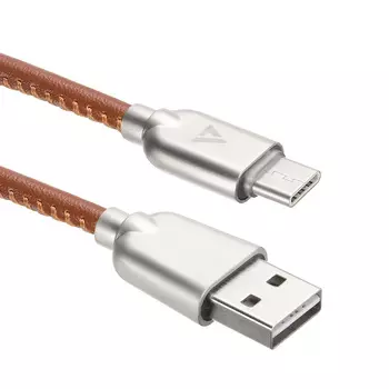 Кабель Type-C-USB, ACD, в оплетке (ПВХ + Иск.Кожа), 1м, коричневый (ACD-U926-C2N)