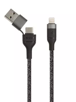 Кабель Type-C/USB-Lightning 8-pin(m) быстрая зарядка, 1.2м, черный USAMS SJ404 (SJ404USB01)