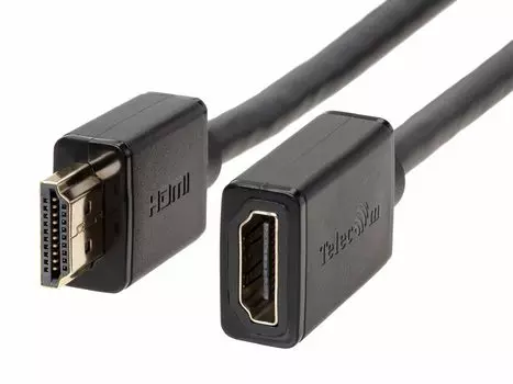 Кабель-удлинитель HDMI(19F)-HDMI(19M) v2.0 4K, экранированный, 5 м, черный Telecom (TCG235MF-5M)