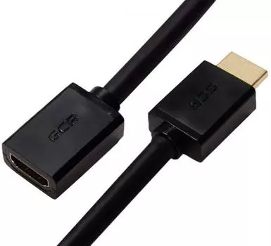 Кабель-удлинитель HDMI(19M)-HDMI(19F) v2.0 4K, экранированный, 1м, черный GCR (GCR-HMFR6-BB3S-1m)