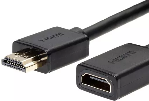 Кабель-удлинитель HDMI(19M)-HDMI(19F) v2.0 4K, экранированный, 3 м, черный Telecom (TCG235MF-3M)