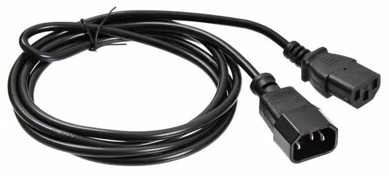 Кабель-удлинитель IEC 320 C13-IEC 320 C14, 1.8 м, черный Buro (AN23-1008)