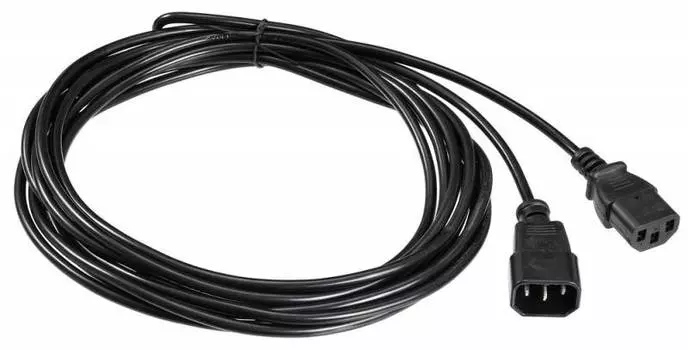 Кабель-удлинитель IEC 320 C13-IEC 320 C14, 5 м, черный Buro (AN23-1008-5)