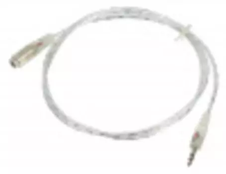 Кабель-удлинитель Jack 3.5mm(M)-Jack 3.5mm(F), 1 м, прозрачный Buro (CAB025-1M)