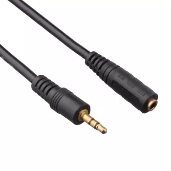 Кабель-удлинитель Jack 3.5mm(M)-Jack 3.5mm(F), экранированный, 30см, черный ExeGate EX-CCA-423-0.3 (EX291759RUS)