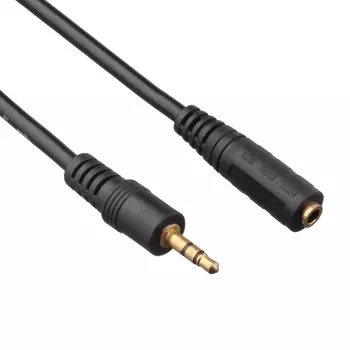 Кабель-удлинитель Jack 3.5mm(M)-Jack 3.5mm(F), 5м, черный Exegate EX-CCA-423-5.0 (EX205310RUS)
